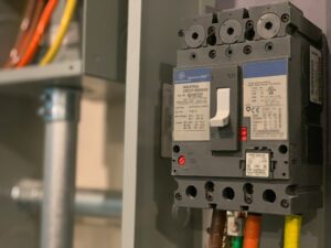 Electrical panel breaker in Virginia house