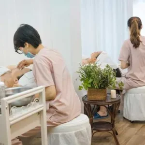 Women working at a cosmetology office